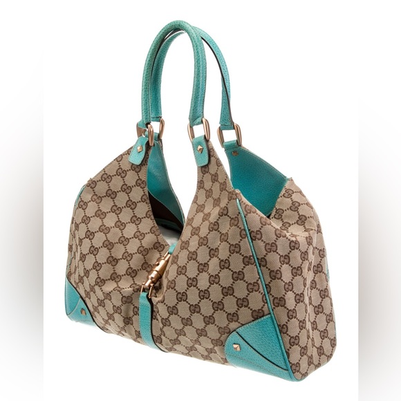 GUCCI GG Canvas Nailhead Jackie Shoulder Bag - Picture 2 of 6